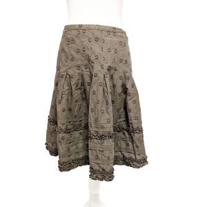 Boden Olive Textured A-Line Skirt